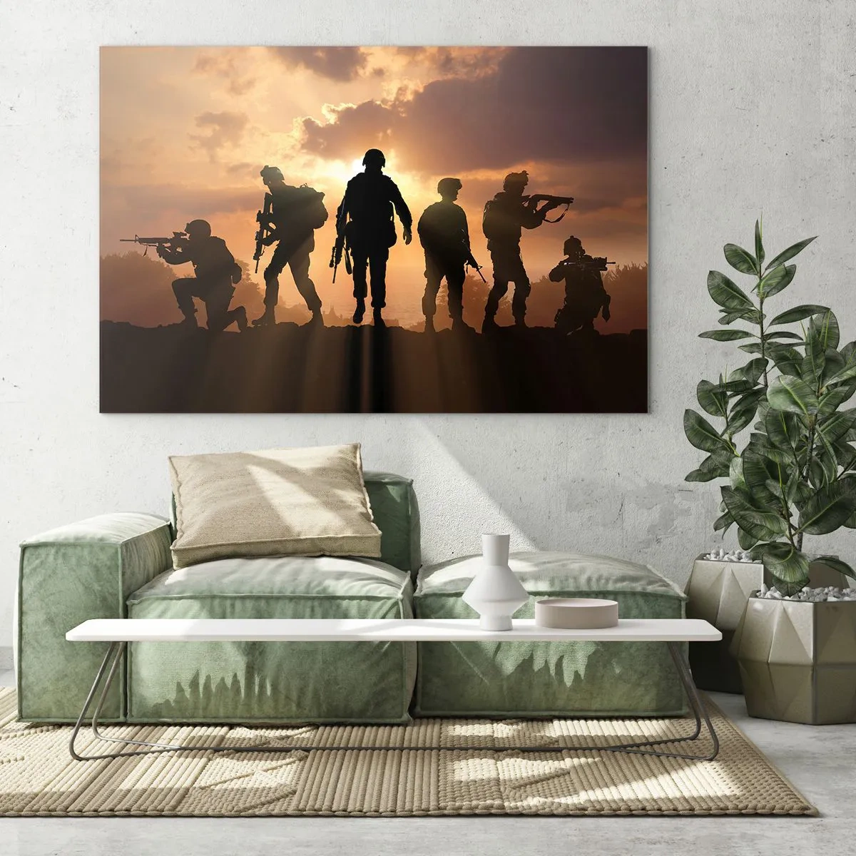 Obraz na skle - Bratia v náručí - 70x50cm - Brothers in arms - Moderná nástenná dekorácia do obývacej izby a spálne ARTTOR