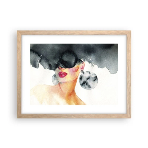 Plagát v ráme zo svetlého duba - Tajomstvo elegancie - 40x30 cm