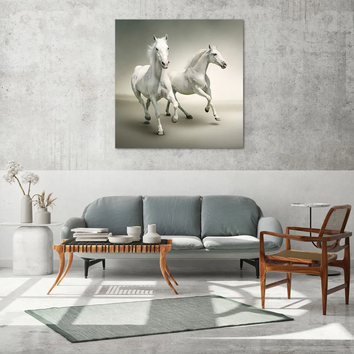 Obraz na skle - White power! - 30x30 cm