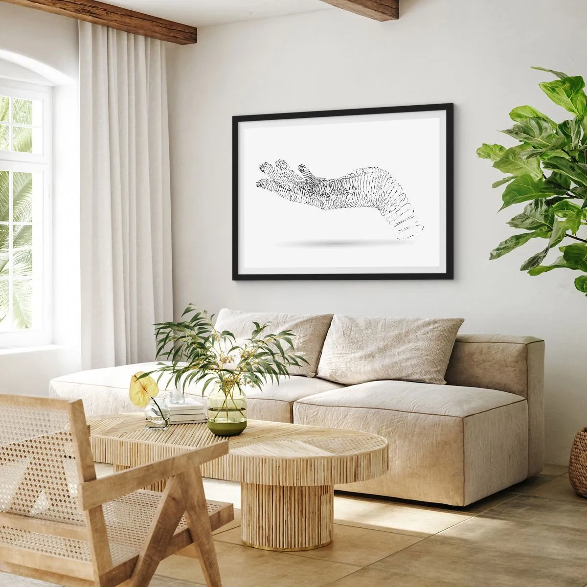 Plagát v čiernom ráme - Pružná ruka - 91x61 cm