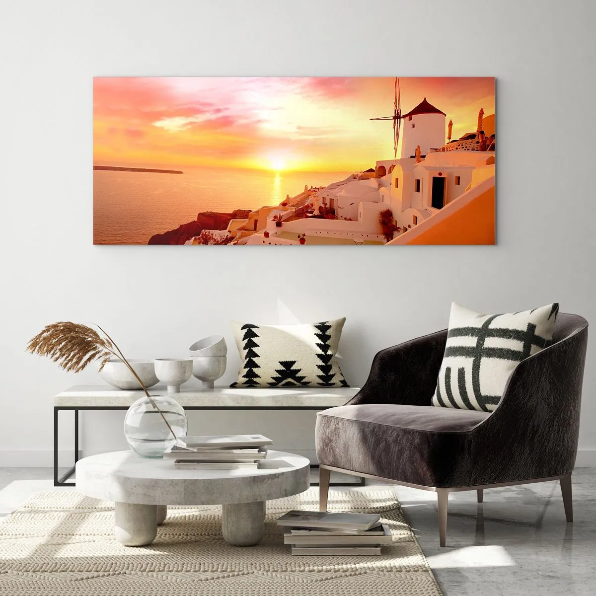 Obraz na skle - Rozplynúť sa v bielej a zlatej - 100x40 cm