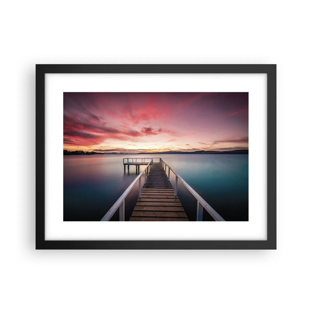 Plagát v čiernom ráme - Jemný plameň večera - 40x30 cm