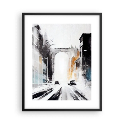 Plagát v čiernom ráme - Štúdia mesta: architektúra a pohyb - 40x50 cm