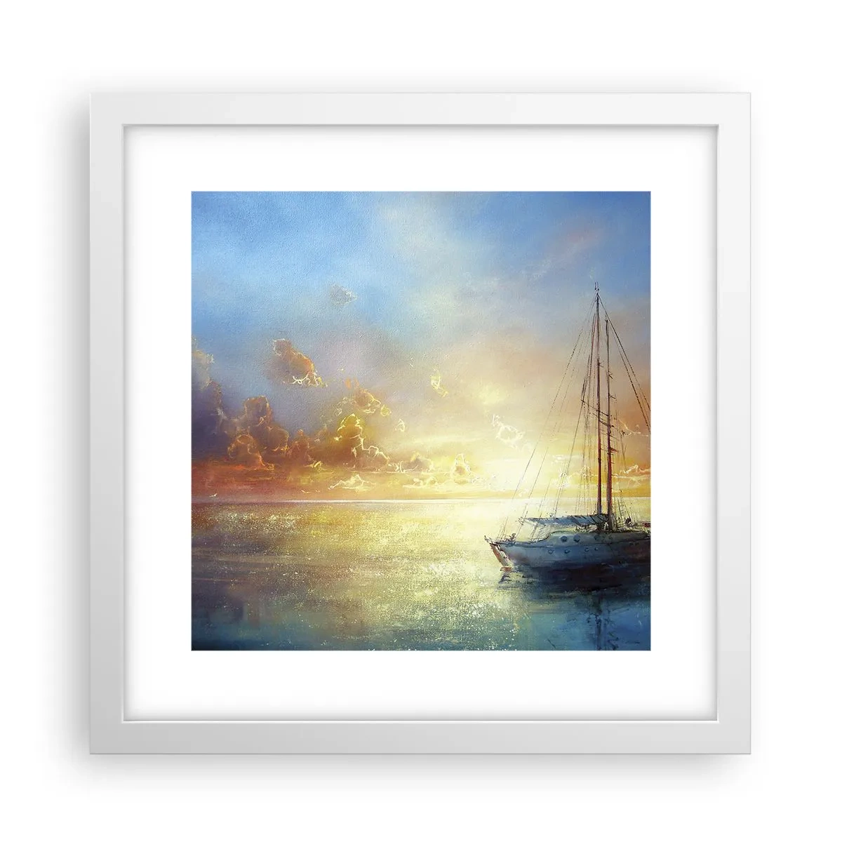 Plagát v bielom ráme - V zlatom zálive - 30x30 cm