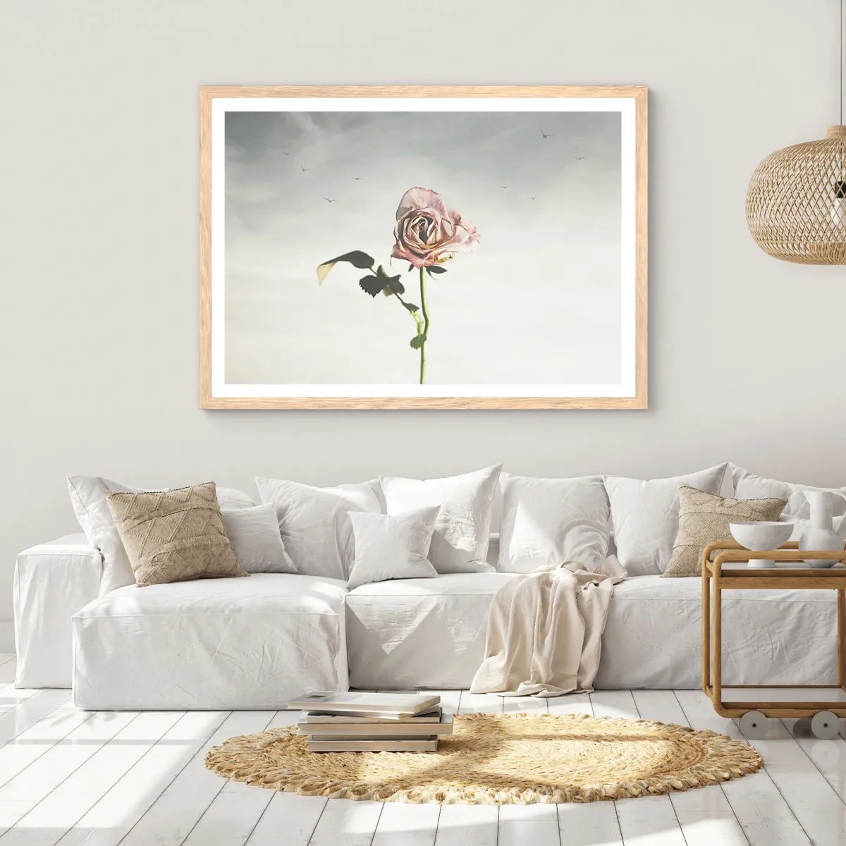 Plagát v ráme zo svetlého duba - Vítanie jari - 100x70 cm