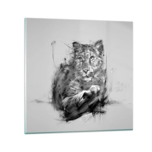 Obraz na skle - Áno, pozorne počúvam - 60x60 cm