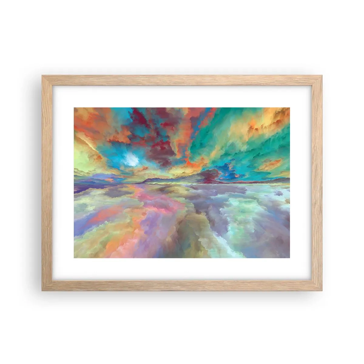 Plagát v ráme zo svetlého duba - Dve neba - 40x30 cm