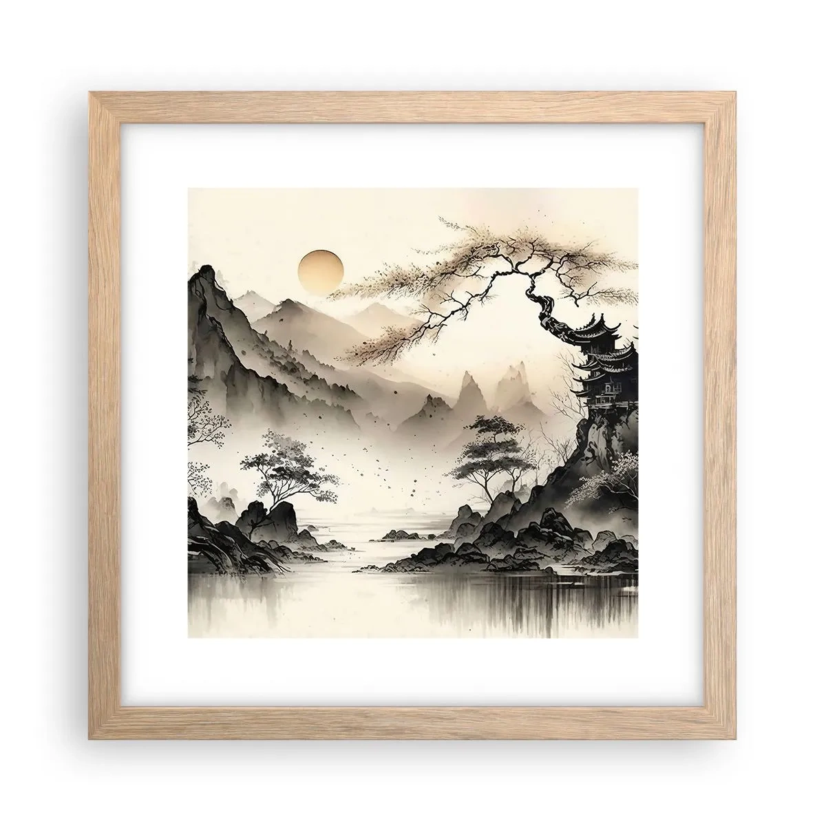 Plagát v ráme zo svetlého duba - Jedinečné kúzlo orientu - 30x30 cm
