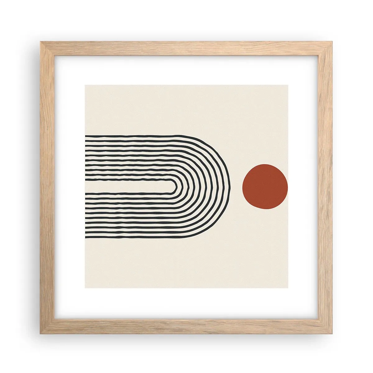 Plagát v ráme zo svetlého duba - Magnetizmus tvarov a farieb - 30x30 cm