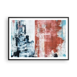 Plagát v čiernom ráme - Abstraktné pol na pol - 100x70 cm