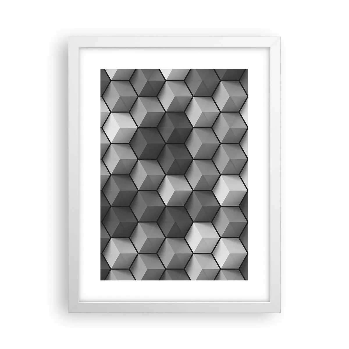 Plagát v bielom ráme - Kubistické puzzle - 30x40 cm