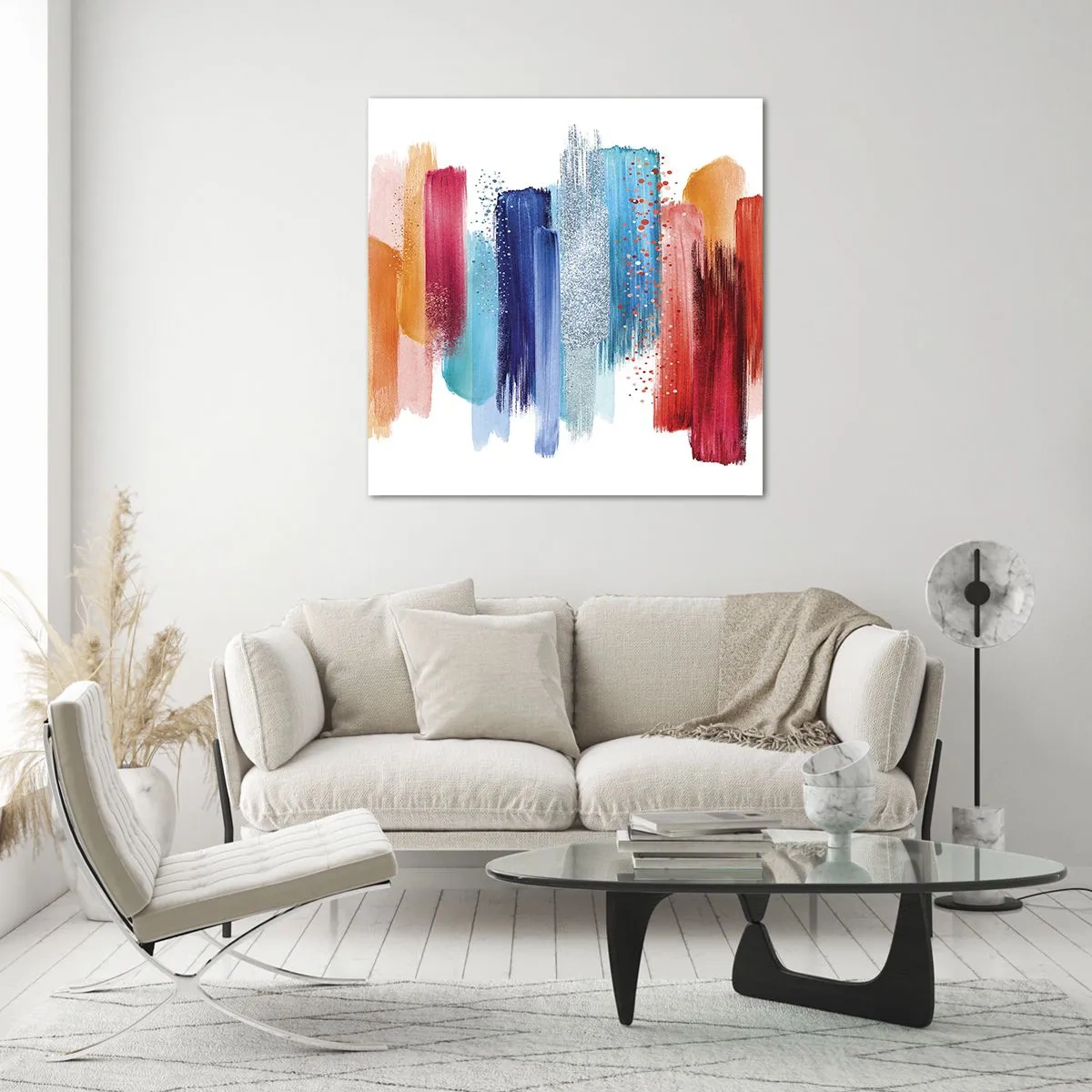 Obraz na skle - Hore a dole - 70x70 cm