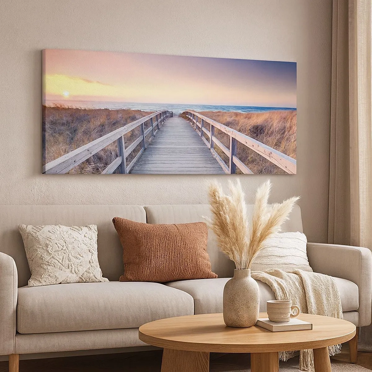 Obraz na plátne - Baltská večerná polárna žiara - 100x40 cm