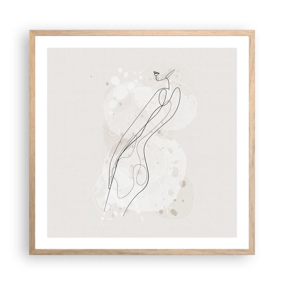 Plagát v ráme zo svetlého duba - Zablúdiť pohľadom - 60x60 cm