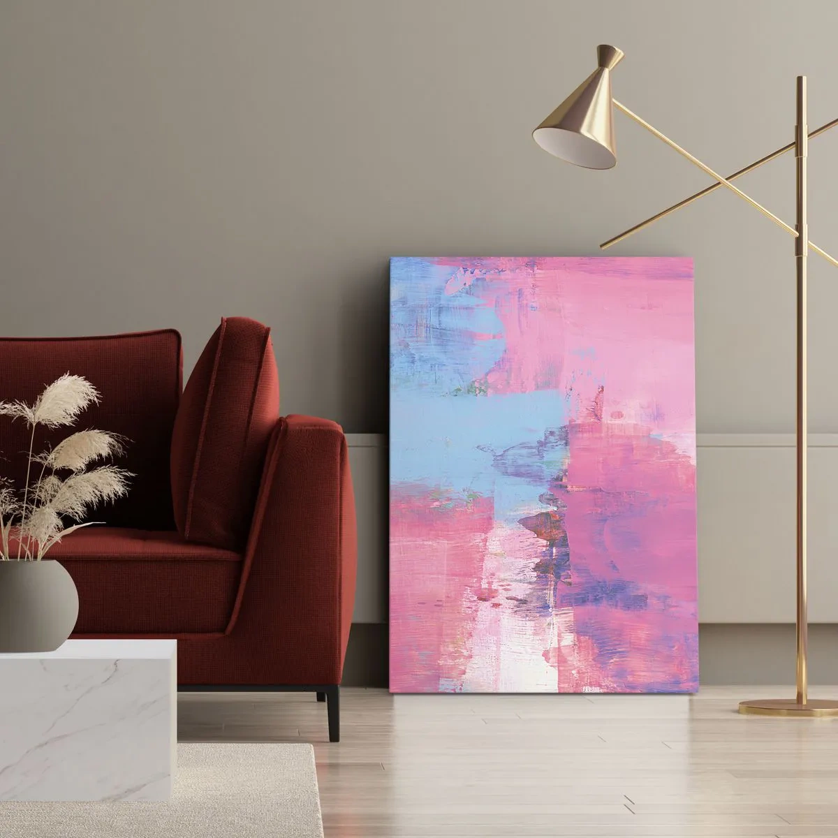 Obraz na plátne - Ružová, modrá a štipka svetla - 80x120 cm