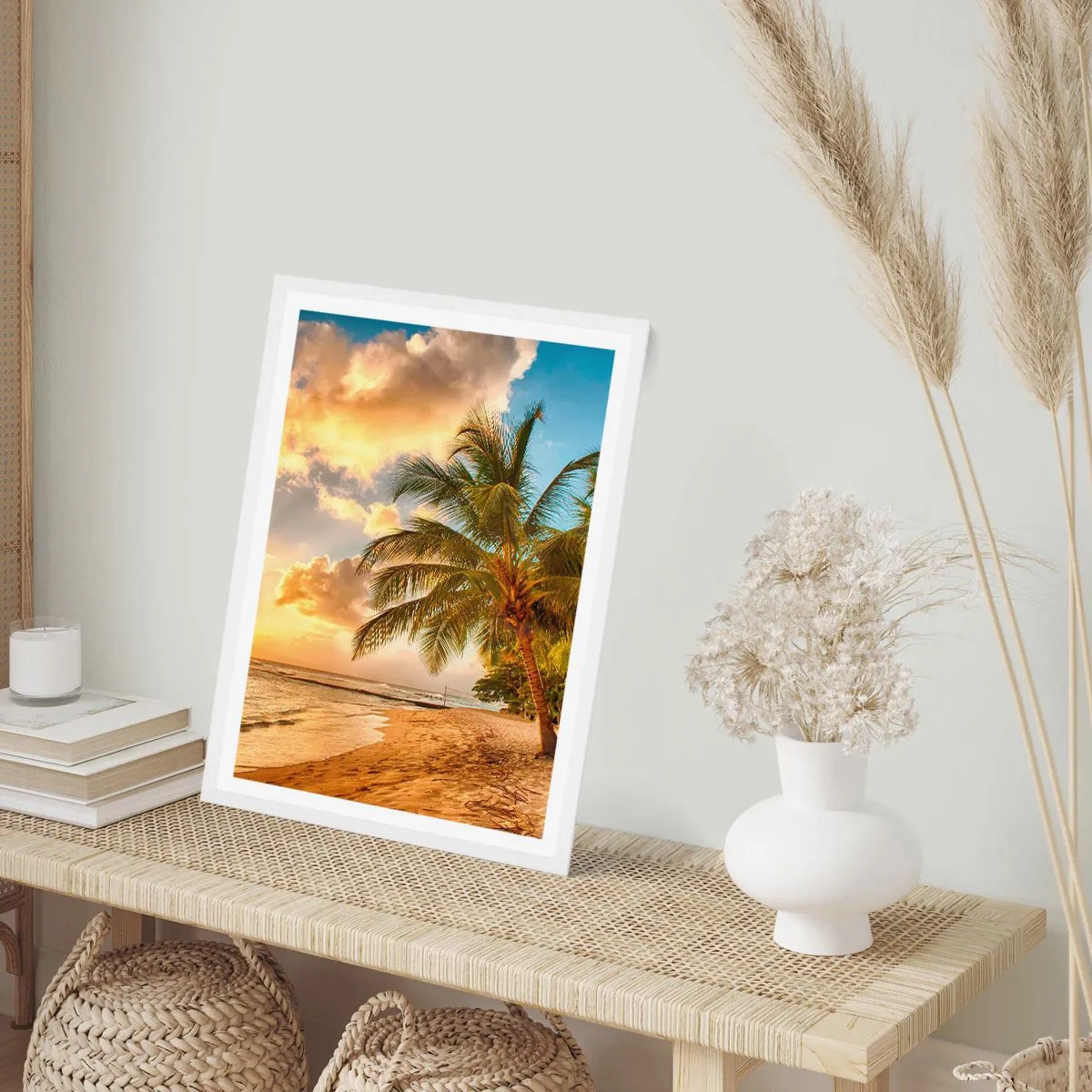 Plagát v bielom ráme - Večné leto, vždy prázdniny - 61x91 cm