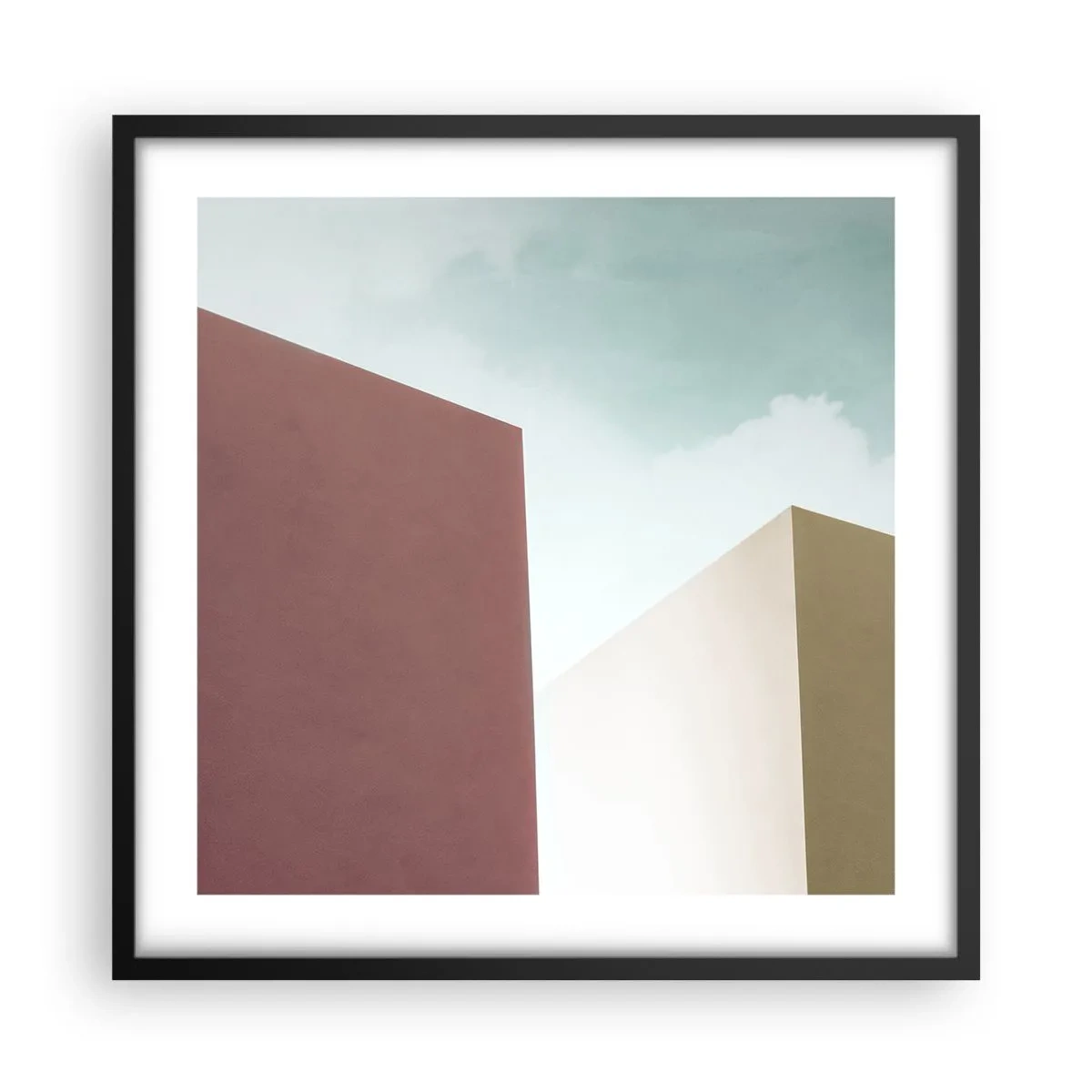 Plagát v čiernom ráme - Geometria slnečného leta - 50x50 cm