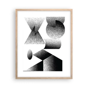 Plagát v ráme zo svetlého duba - Uhly a ovály - 40x50 cm