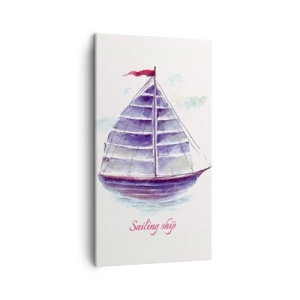 Obraz na plátne - Napnuté plachty a pokojná voda - 45x80 cm