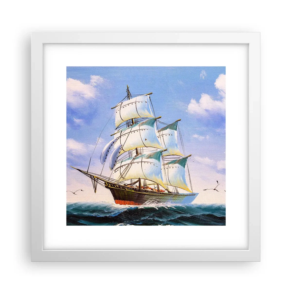 Plagát v bielom ráme - Hrdo s vetrom - 30x30 cm