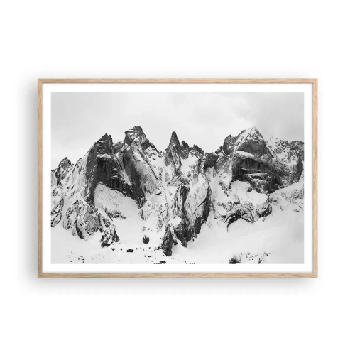 Plagát v ráme zo svetlého duba - Hrozivý žulový hrebeň - 100x70 cm
