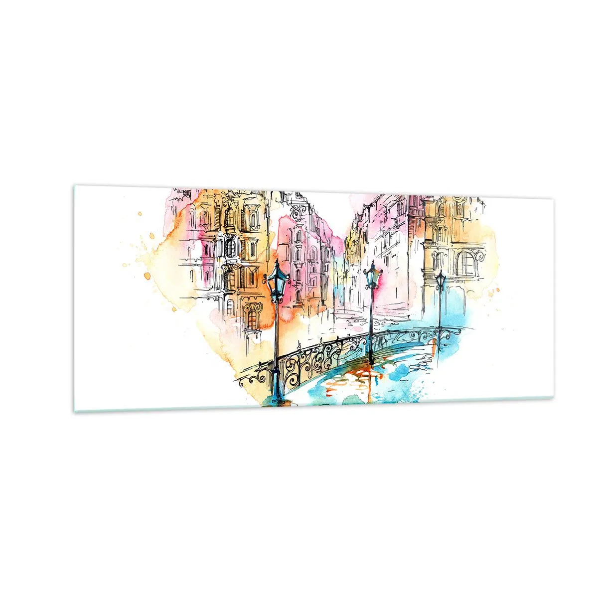 Obraz na skle - Srdce mesta - 100x40 cm
