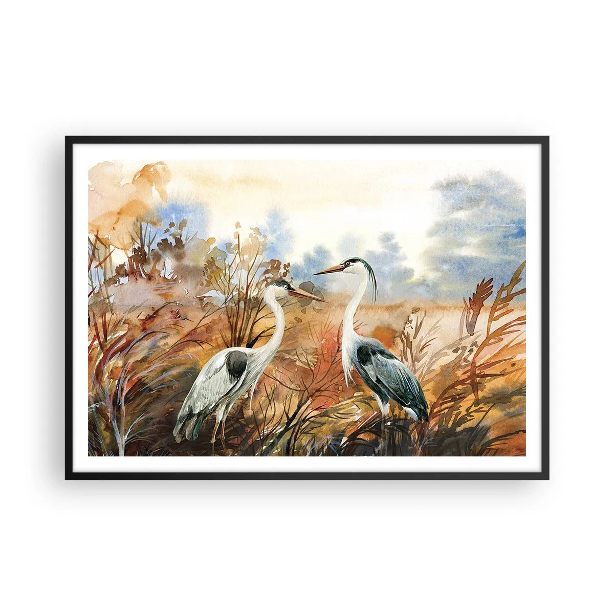 Plagát v čiernom ráme - Kam na jeseň? - 100x70 cm