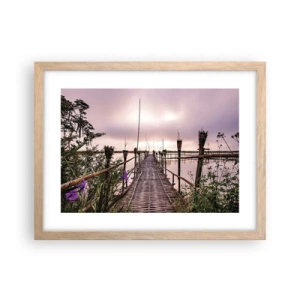 Plagát v ráme zo svetlého duba - Pokoj a pohoda Ázie - 40x30 cm