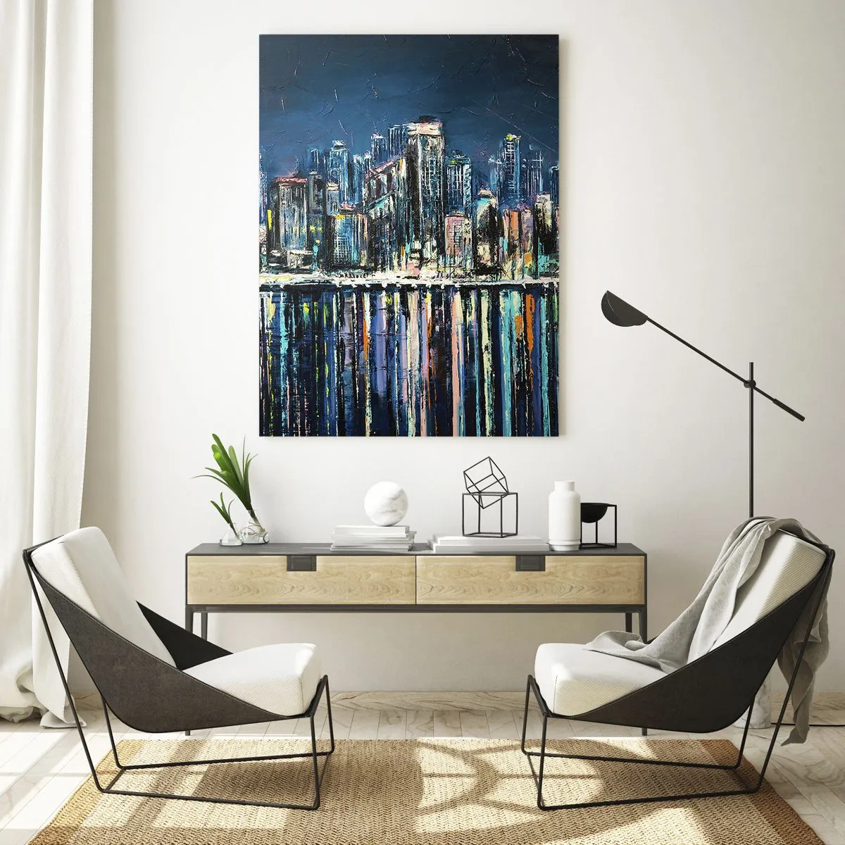 Obraz na skle - Kaskáda svetiel - 50x70 cm