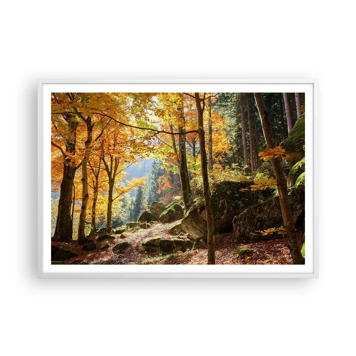 Plagát v bielom ráme - Čas na odpočinok - 100x70 cm