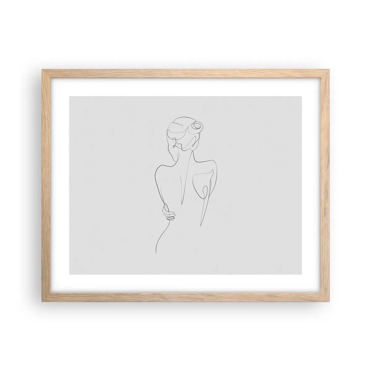 Plagát v ráme zo svetlého duba - Hudba tela - 50x40 cm