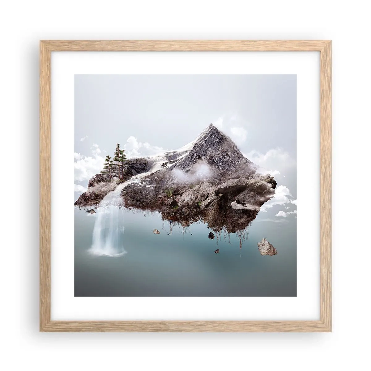 Plagát v ráme zo svetlého duba - Pohľad surrealistu - 40x40 cm