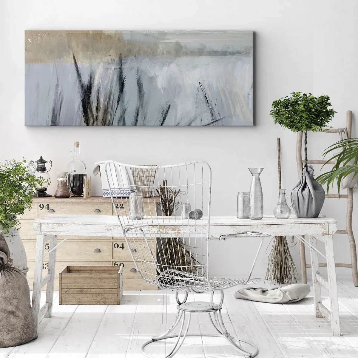 Obraz na plátne - Zimné polia - 160x50 cm