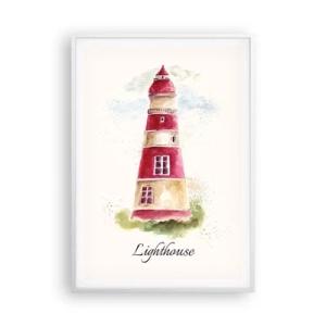 Plagát v bielom ráme - Tu je vždy počasie - 70x100 cm