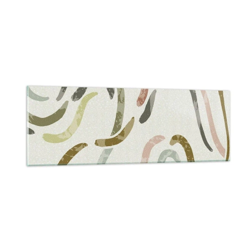 Obraz na skle - Radostný tanec abstrakcie - 90x30 cm