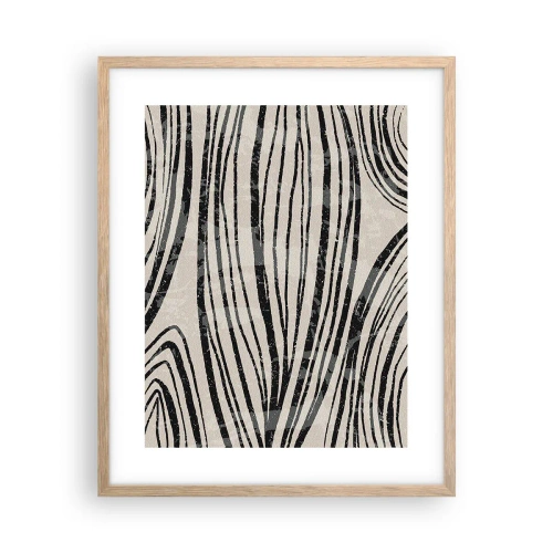 Plagát v ráme zo svetlého duba - Močiar s líniami - 40x50 cm