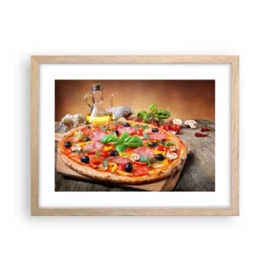 Plagát v ráme zo svetlého duba - So skutočne talianskou chuťou - 40x30 cm