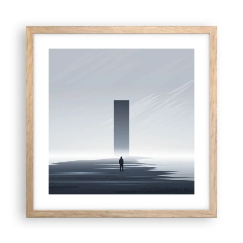 Plagát v ráme zo svetlého duba - Príležitosť alebo hrozba? - 40x40 cm