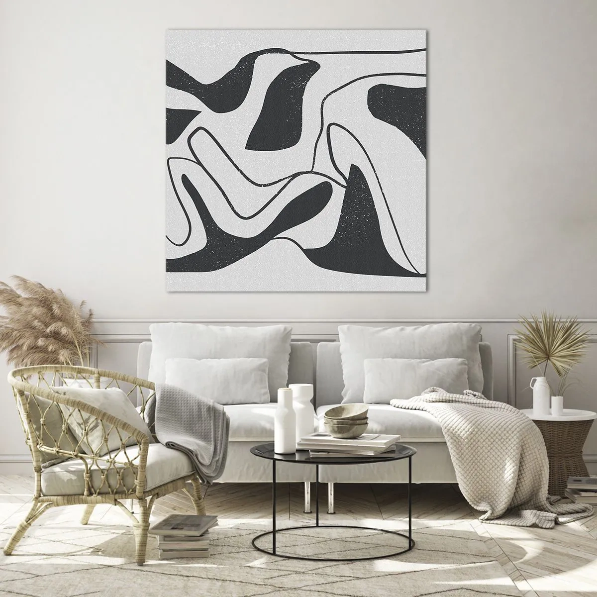 Obraz na skle - Abstraktná hra v labyrinte - 70x70 cm