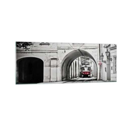 Obraz na skle - Mestským labyrintom - 140x50 cm