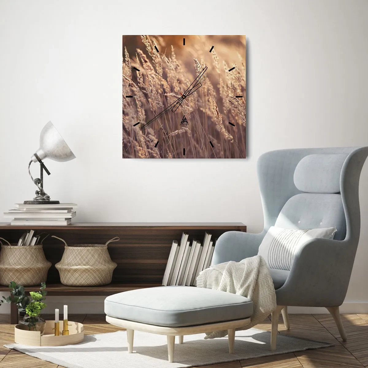 Nástenné hodiny - Pripravení privítať jeseň - 40x40 cm