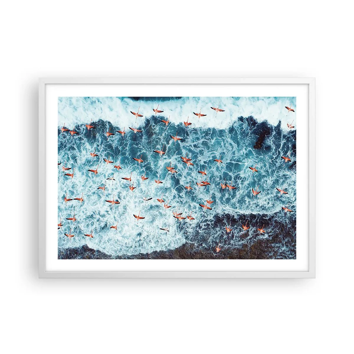 Plagát v bielom ráme - Prímorský sprievod - 70x50 cm