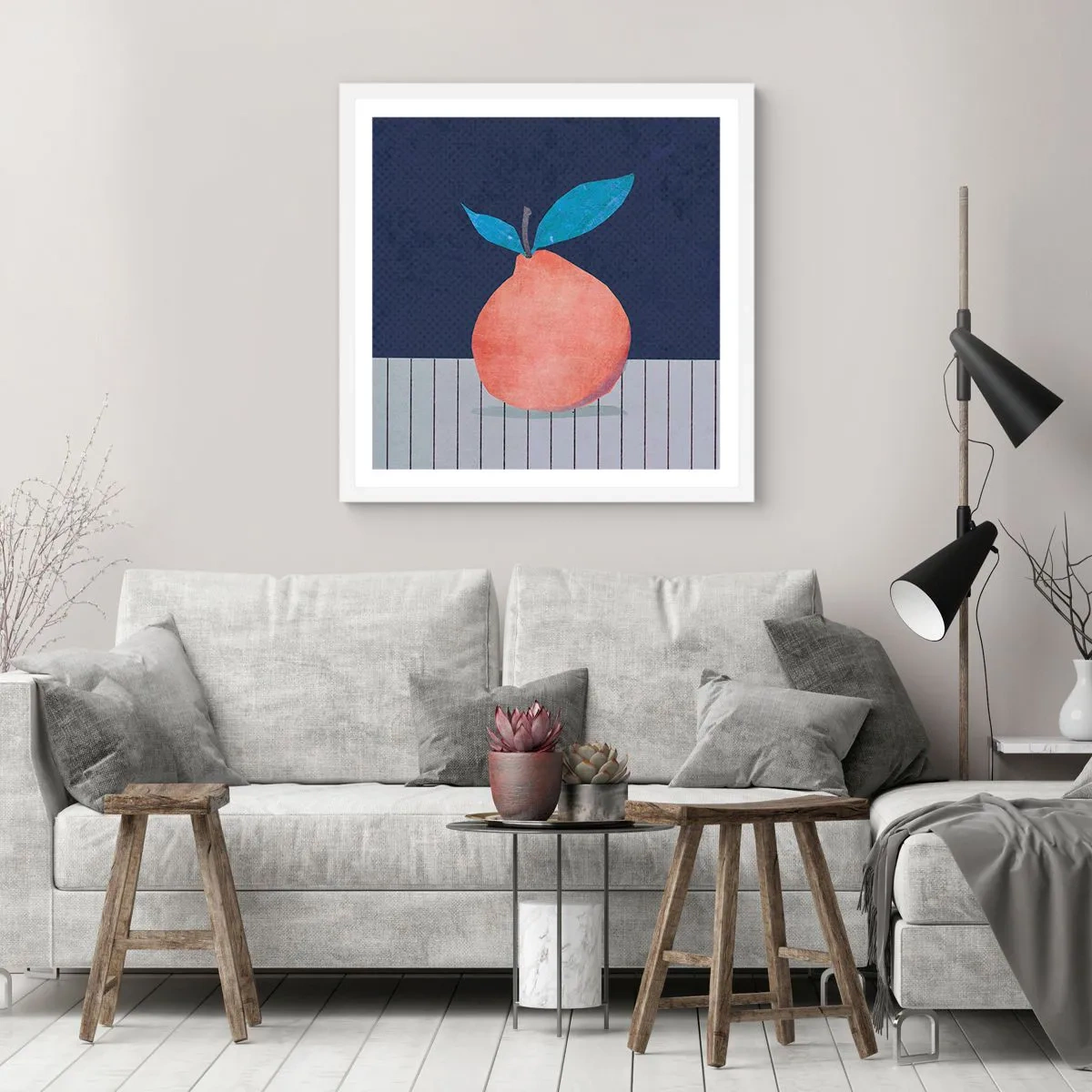 Plagát v bielom ráme - Konvexita a rovina - 60x60 cm