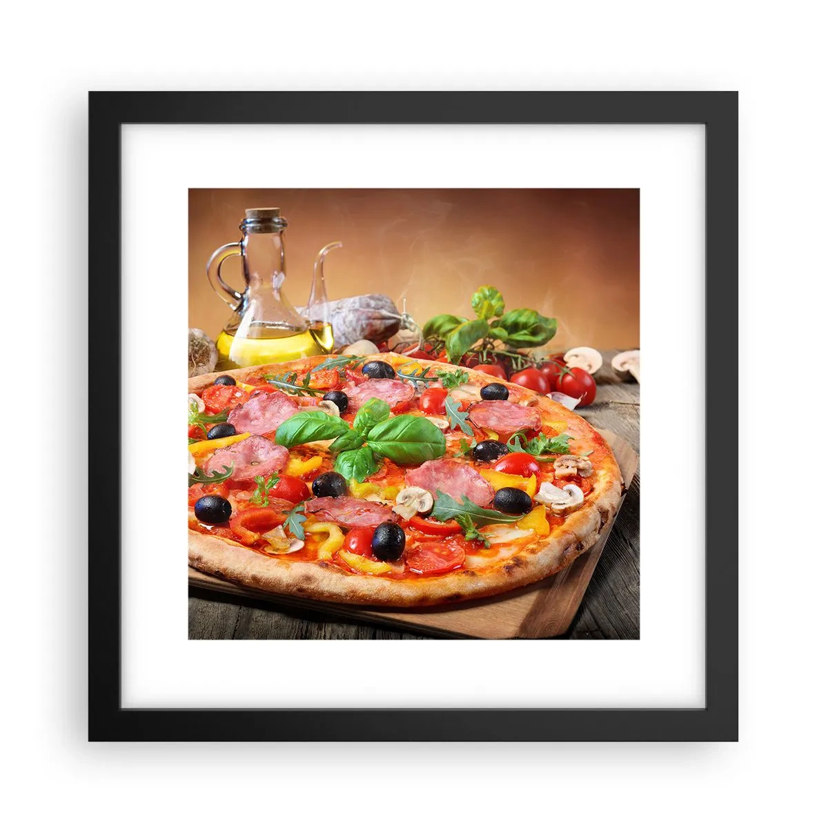 Plagát v čiernom ráme - So skutočne talianskou chuťou - 30x30 cm