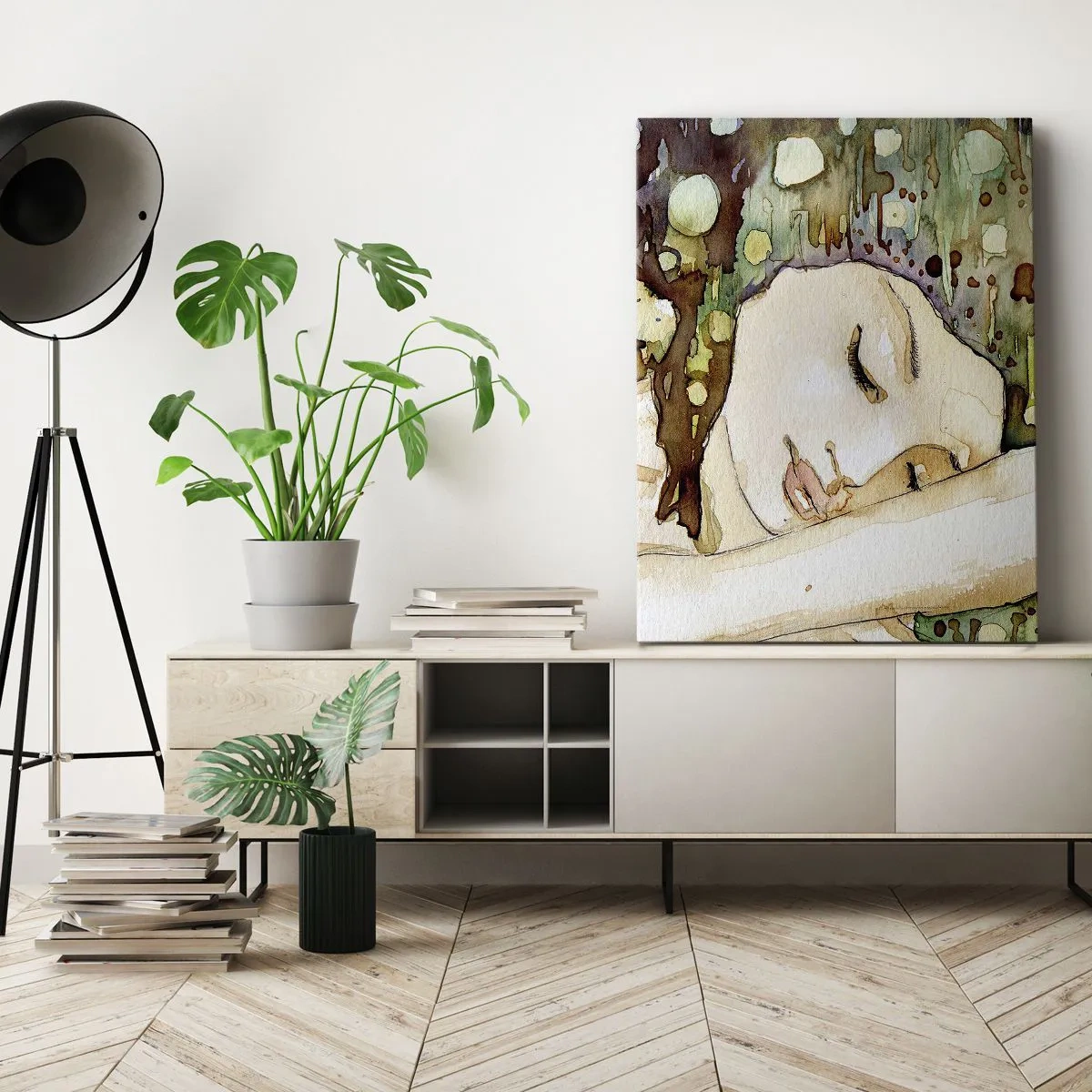 Obraz na plátne - Smaragdovo-fialový sen - 55x100 cm