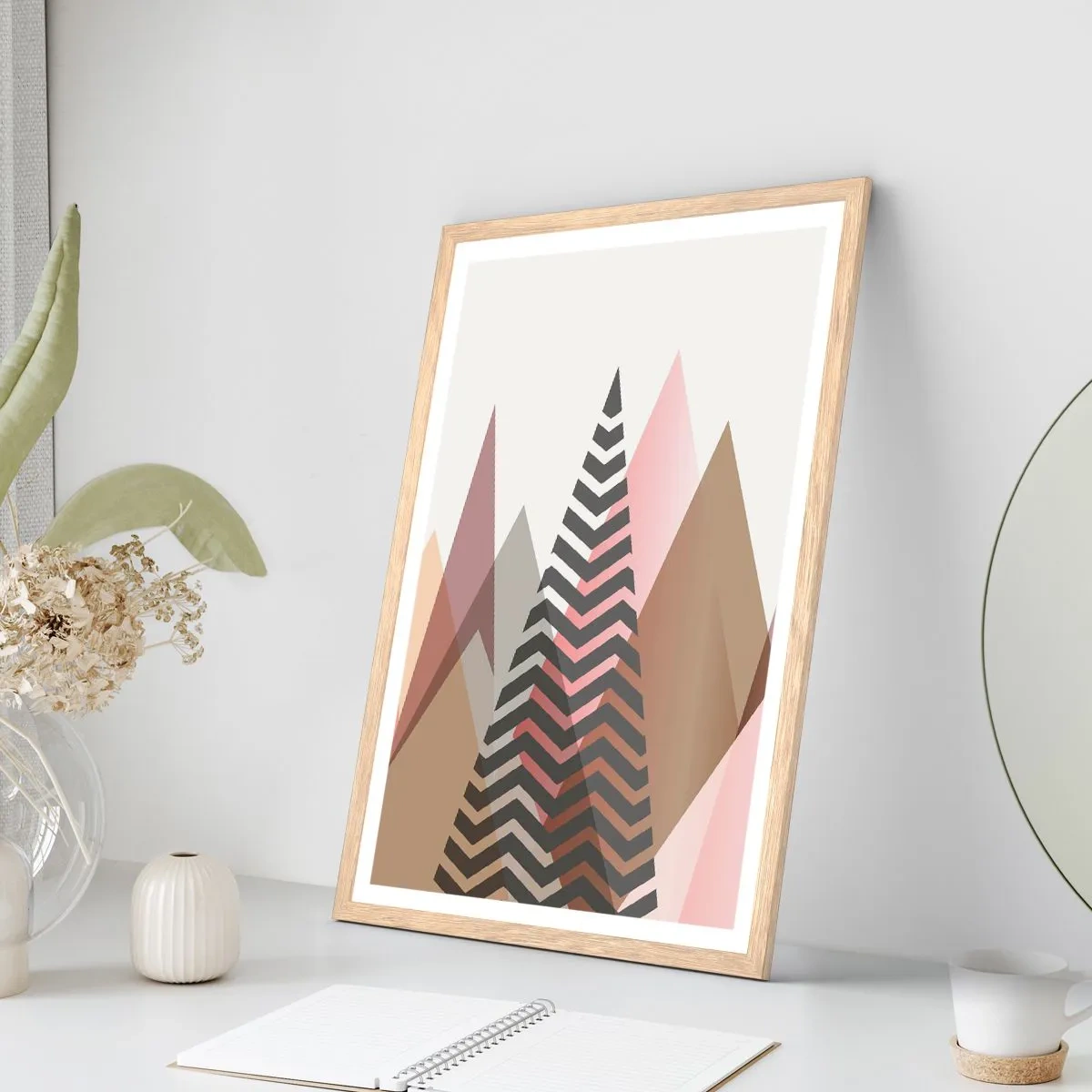 Plagát v ráme zo svetlého duba - Pyramidálny pohľad - 61x91 cm