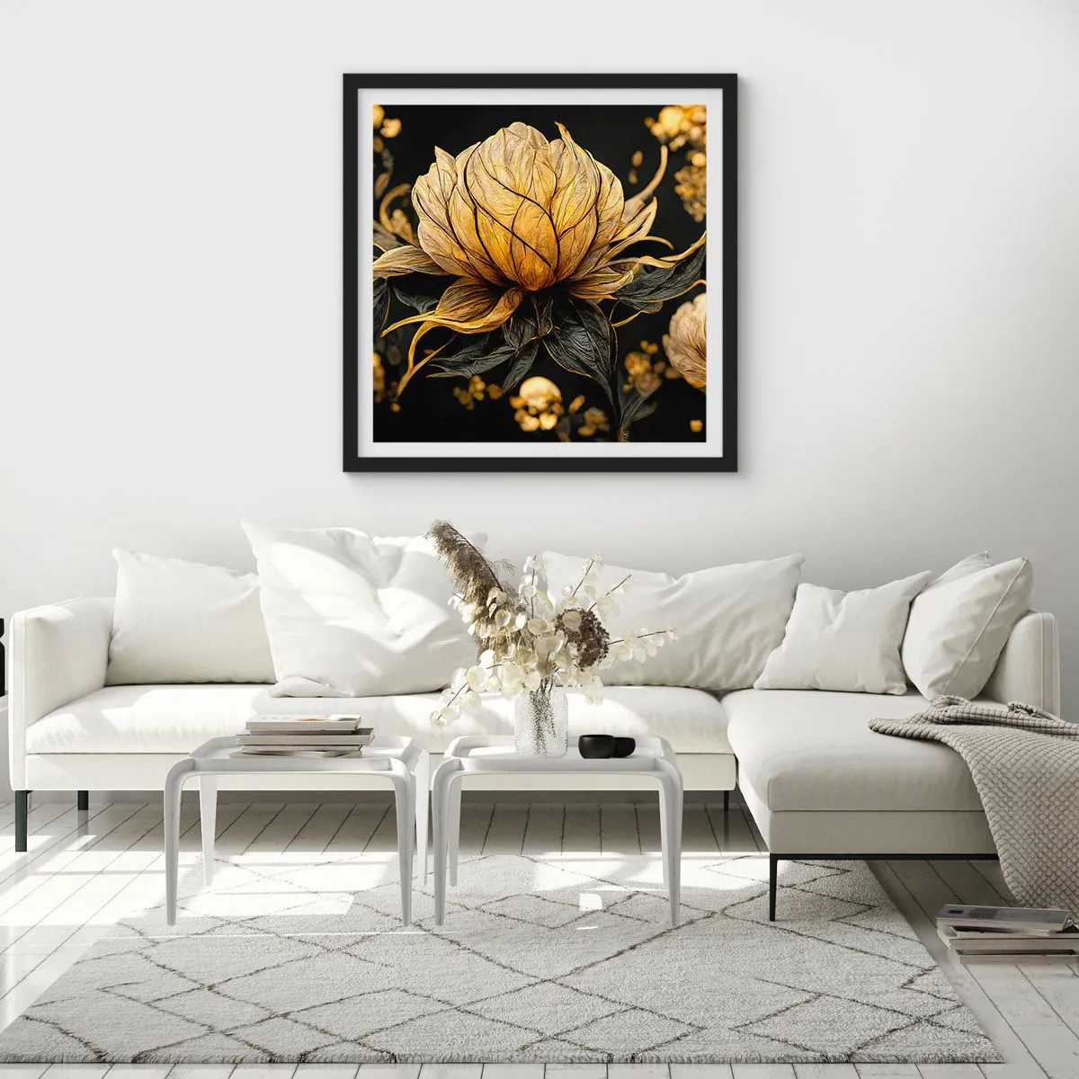 Plagát v čiernom ráme - Jemná krehkosť - 40x40 cm