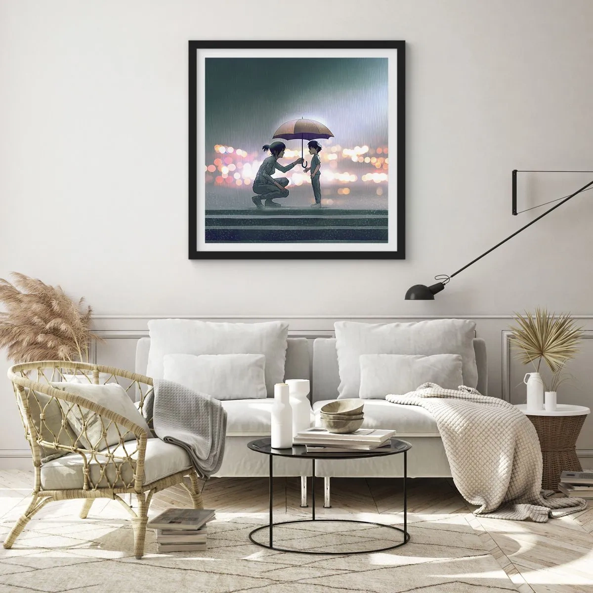 Plagát v čiernom ráme - A všetko je v poriadku - 60x60 cm