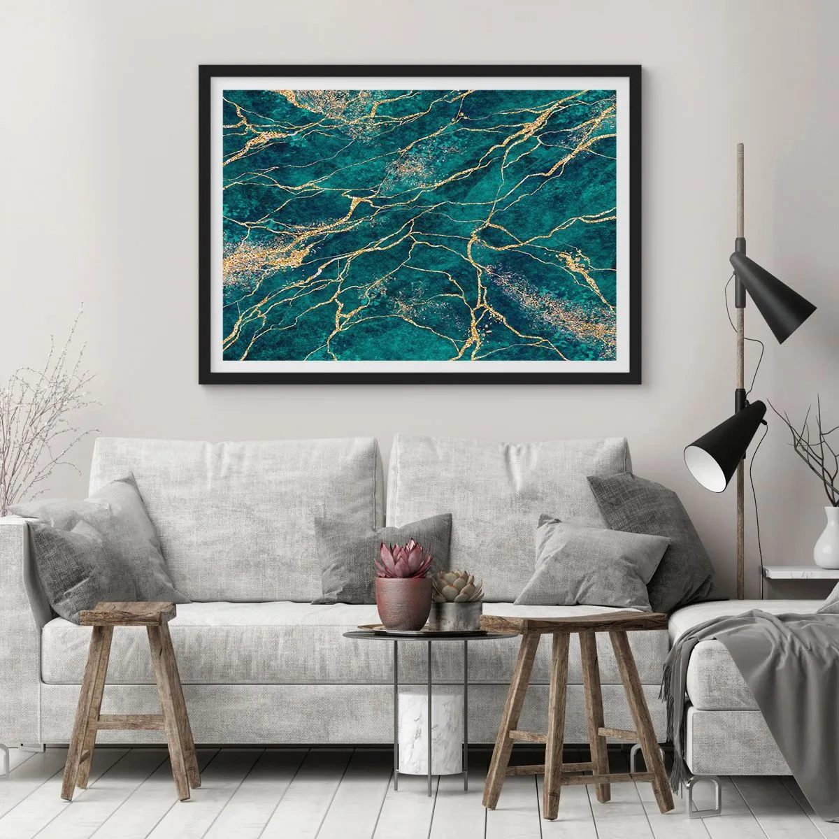 Plagát v čiernom ráme - Zlatá žila - 100x70 cm
