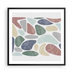 Plagát v čiernom ráme - Mozaika práškových farieb - 60x60 cm
